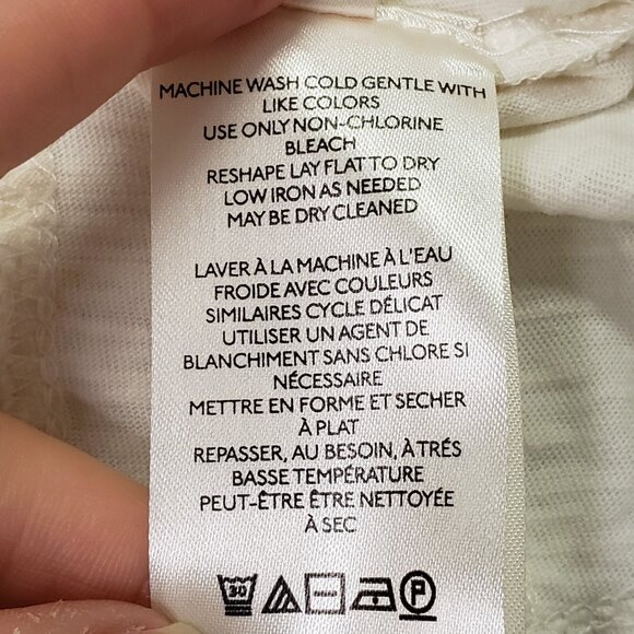 By Anthropologie Womens Ruffle Deep V Neck Top Size XS Petite Ivory Regencycore - Picture 5 of 12